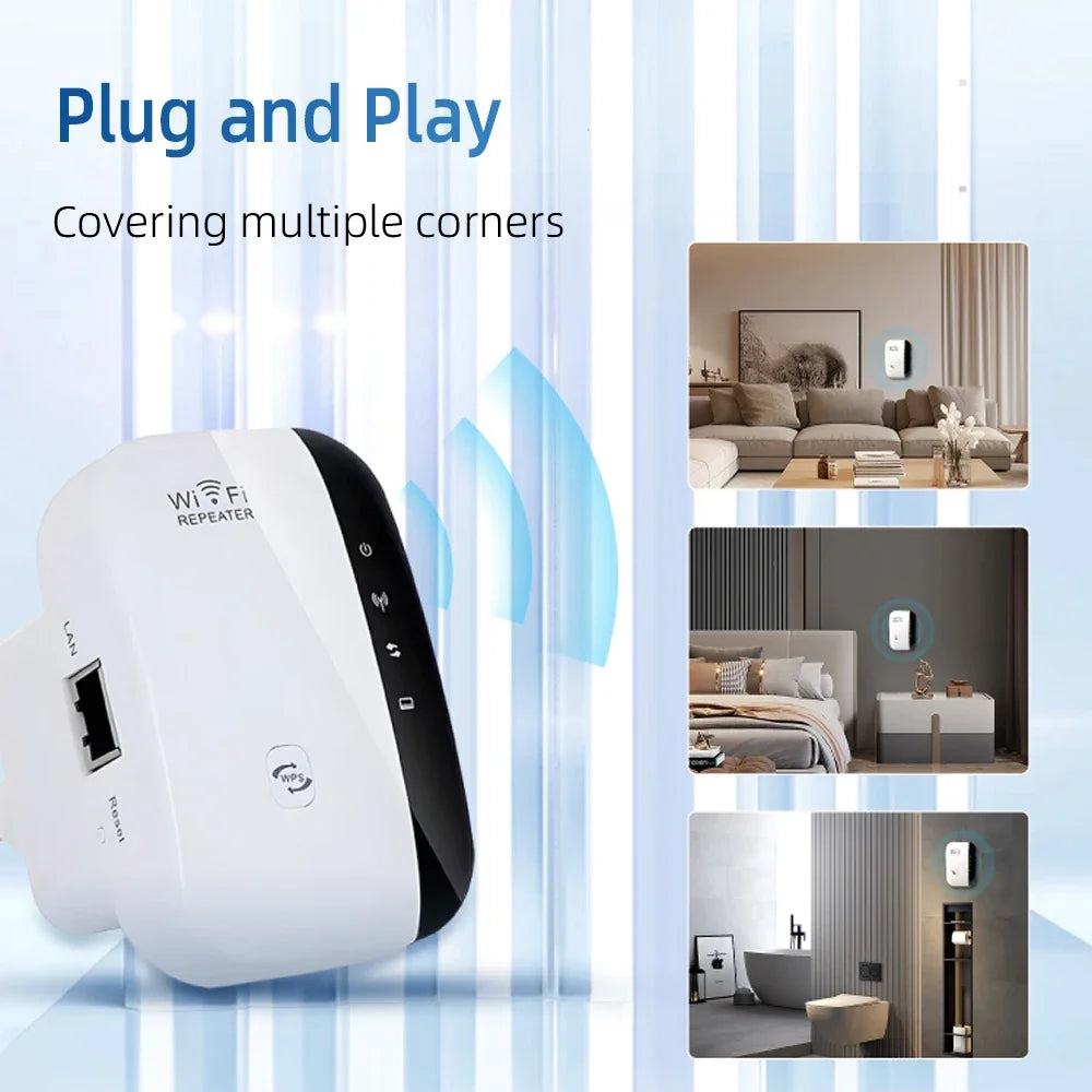 WiFi Range Extender Signal Booster – Wireless Repeater for Home & Office