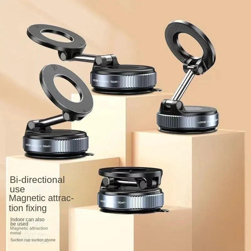 Foldable 360° Magnetic Phone Holder ā Vacuum Mount for Car or Wall Use