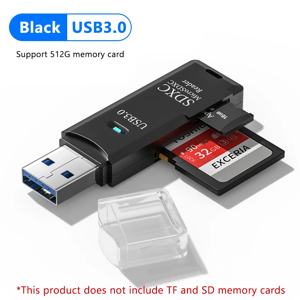USB 3.0 TF/SD Card Reader Adapter – 2-in-1 for Laptop & PC