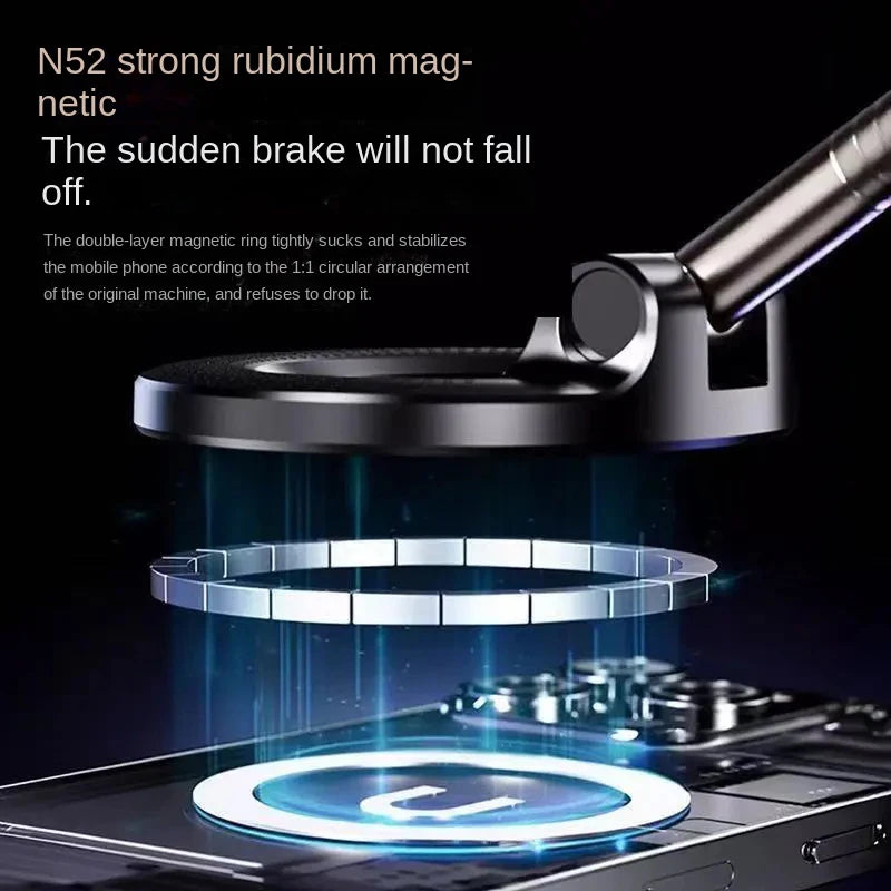 Foldable 360° Magnetic Phone Holder ā Vacuum Mount for Car or Wall Use