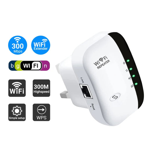 WiFi Range Extender Signal Booster – Wireless Repeater for Home & Office