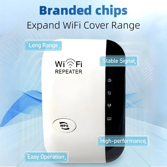WiFi Range Extender Signal Booster – Wireless Repeater for Home & Office