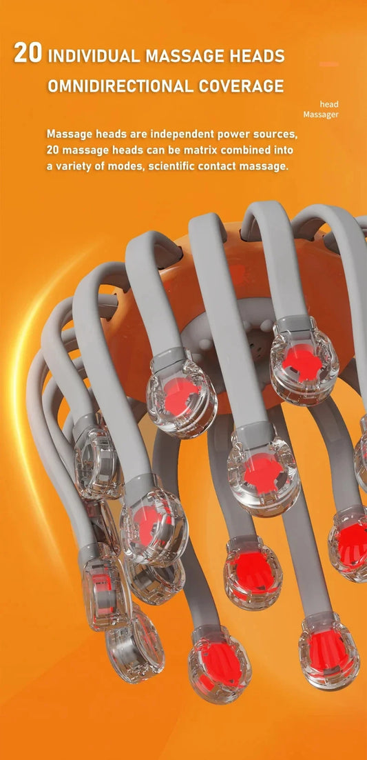 Octopus Scalp Massager with 20 Heads & Red Light – Relaxation & Headache Relief