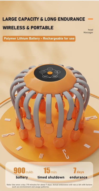 Octopus Scalp Massager with 20 Heads & Red Light – Relaxation & Headache Relief