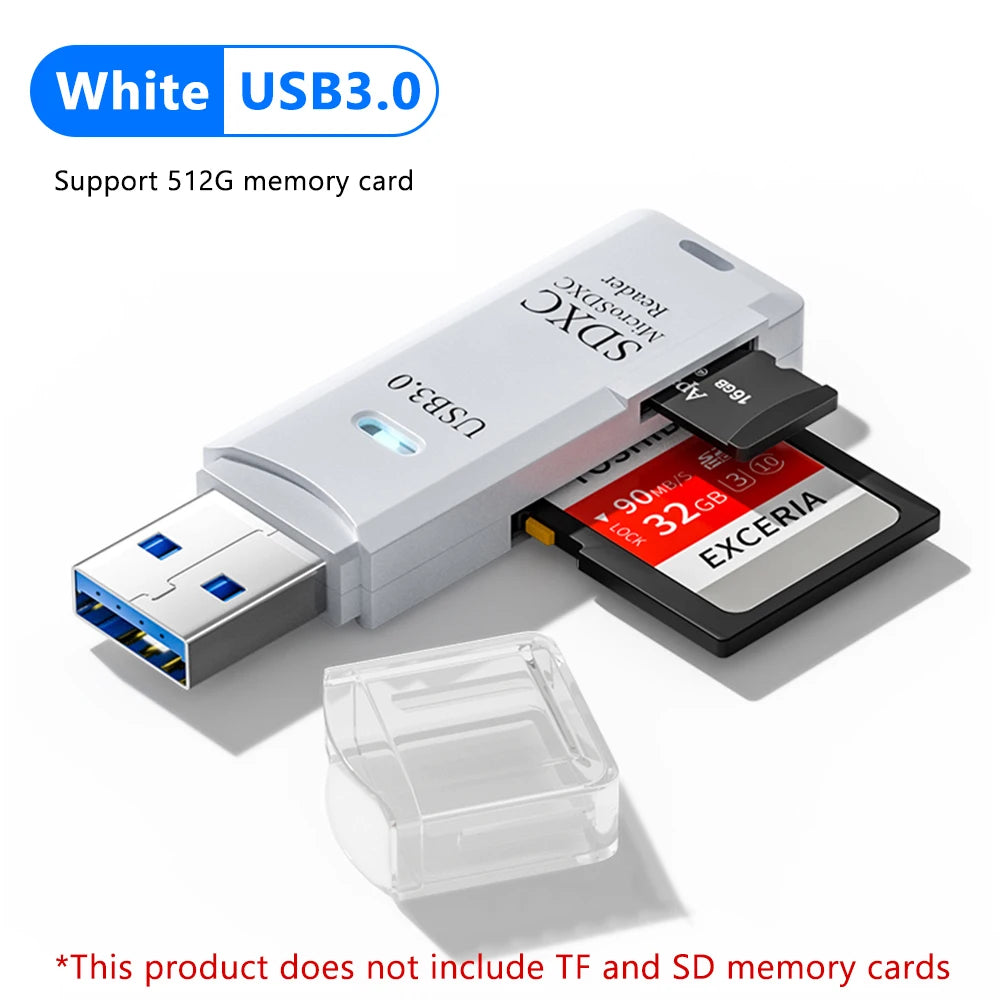 USB 3.0 TF/SD Card Reader Adapter – 2-in-1 for Laptop & PC