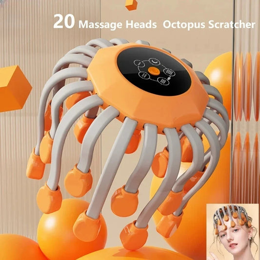 Octopus Scalp Massager with 20 Heads & Red Light – Relaxation & Headache Relief