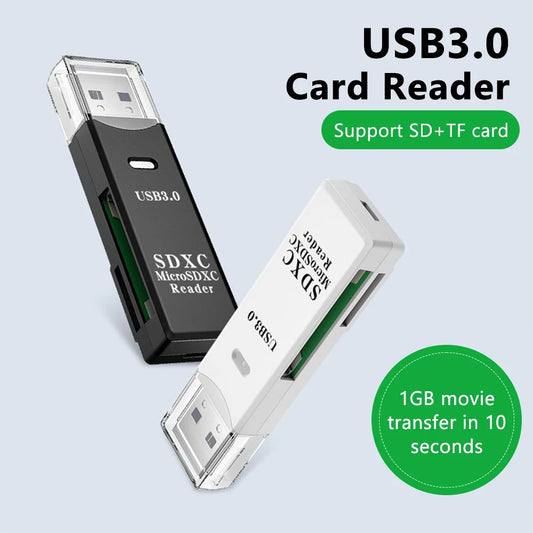 USB 3.0 TF/SD Card Reader Adapter – 2-in-1 for Laptop & PC