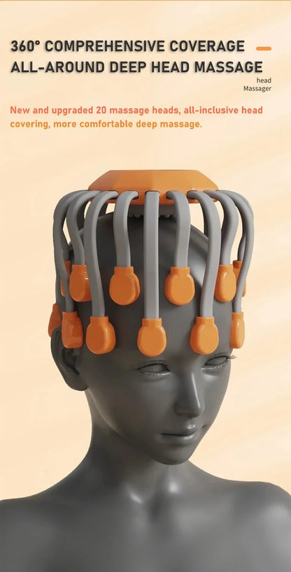 Octopus Scalp Massager with 20 Heads & Red Light – Relaxation & Headache Relief